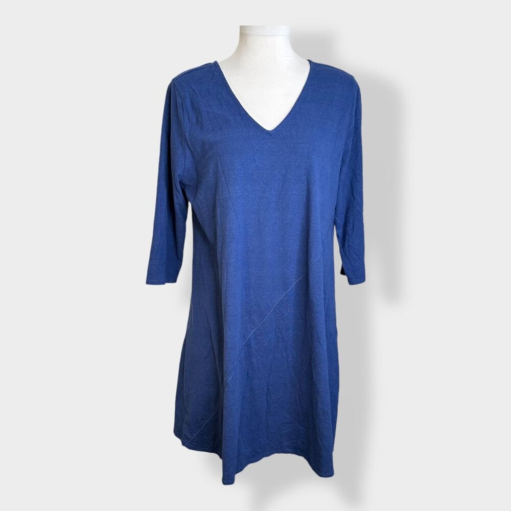 Soft‎ Surroundings Blue V Neck Dress